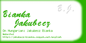 bianka jakubecz business card